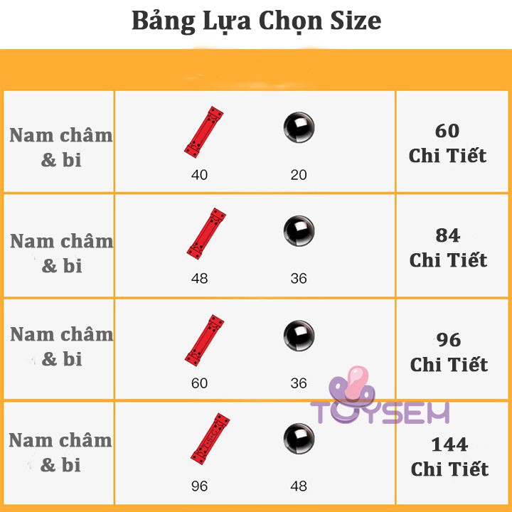 Đồ chơi trẻ em xếp hình lắp ghép nam châm sáng tạo dành cho bé từ 5 tuổi toysem từ 60-96pcs - Quà tặng sinh nhật cho bé