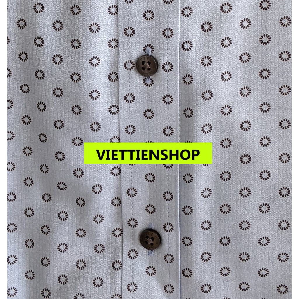 ÁO SƠ MI VIỆT TIẾN DÀI TAY VẢI TRE HOA VĂN