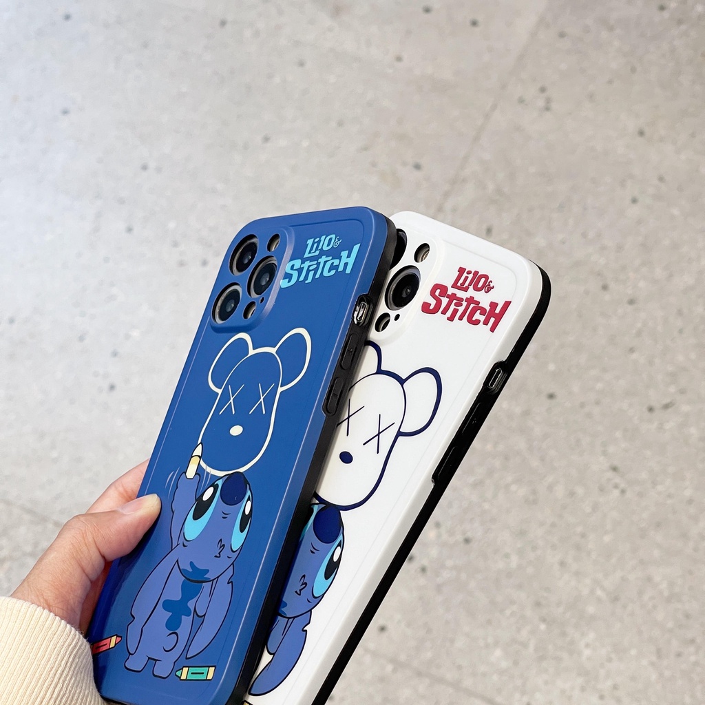 Ốp Điện Thoại Hình Gấu Stitch Sang Trọng Cho iphone 13 Pro Max i13 13pro 11ProMax i11 X XR Xs Max 7plus 8plus 12Pro 12 Pro Max