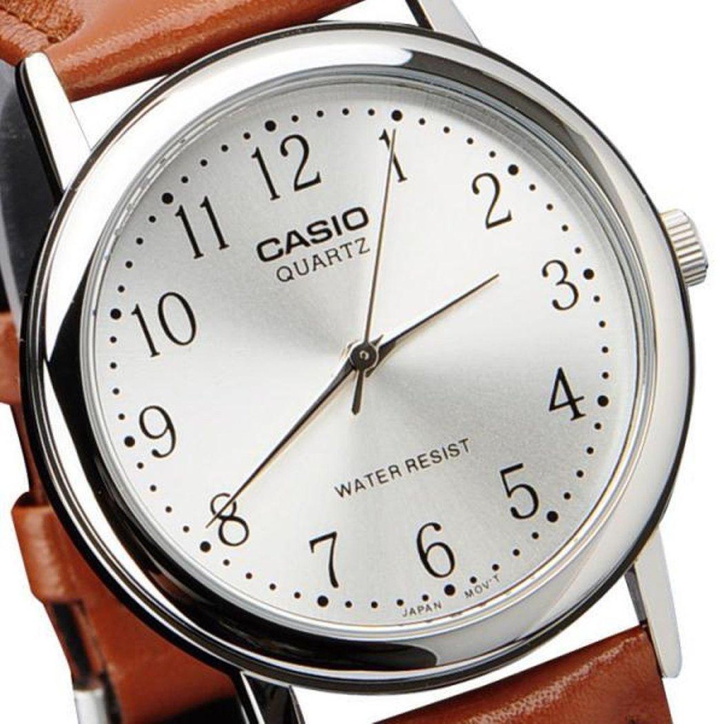 Đồng hồ nam dây da Casio chính hãng MTP-1095, dây da