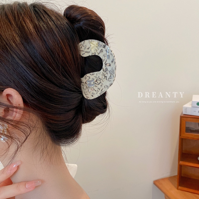 Kẹp Tóc Hình Vòm Chữ H Đính Đá Đơn Giản Thời Trang Hàn Quốc