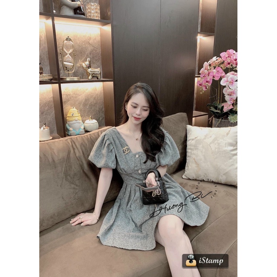 [ 𝐅𝐑𝐄𝐄 𝐒𝐇𝐈𝐏 ]   VÁY DẠ XƯỚC XUÂN HÈ TAY BỒNG ĐÍNH LOGO