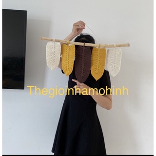 Mành lá macrame trang trí ( có phun keo định hình lá)
