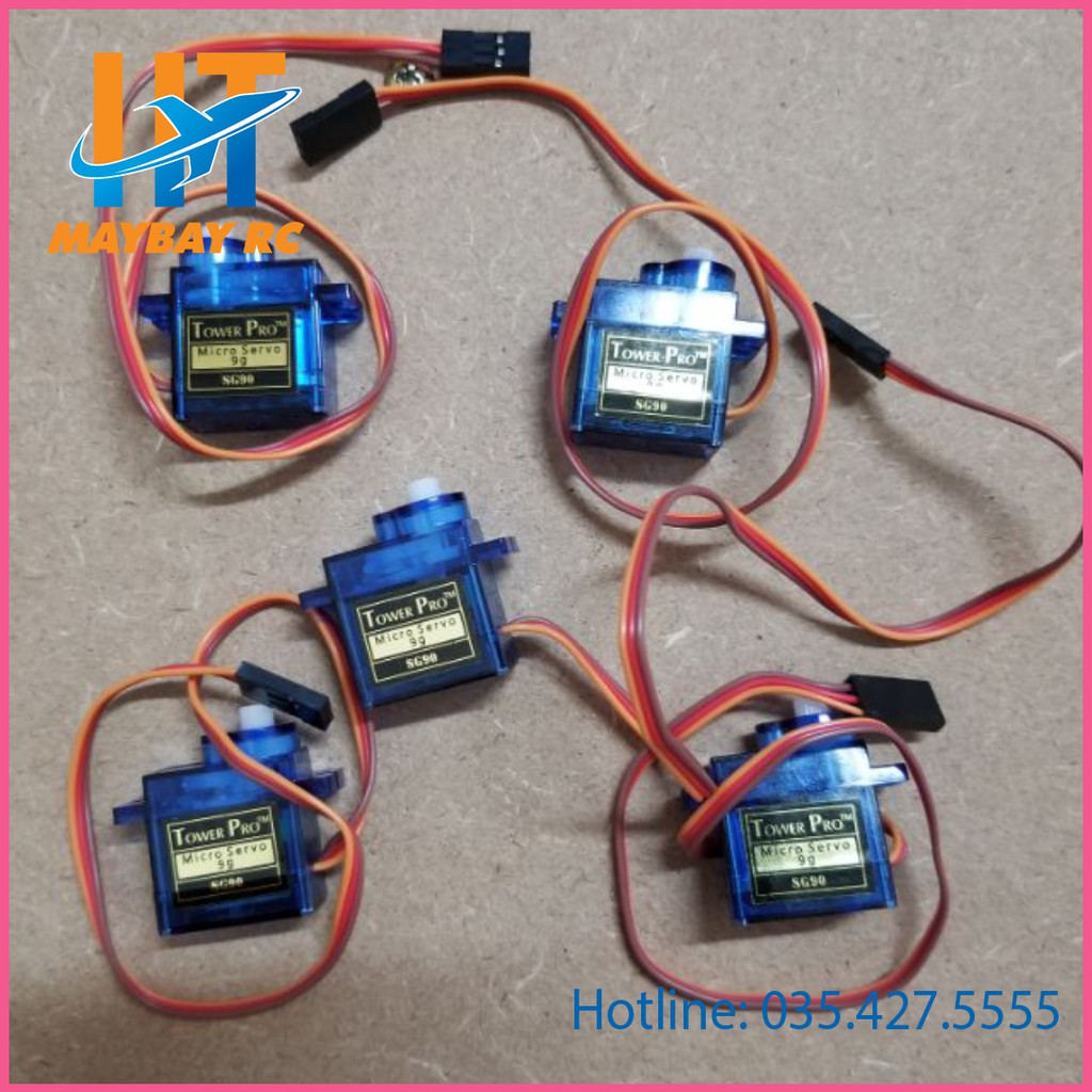 Combo 5 động cơ servo xanh 9g ( đầy đủ phụ kiện)