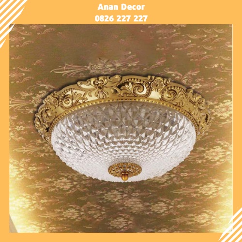 Đèn ốp trần họa tiết thủy tinh vân nổi cao cấp trang trí phòng khách Y007AB