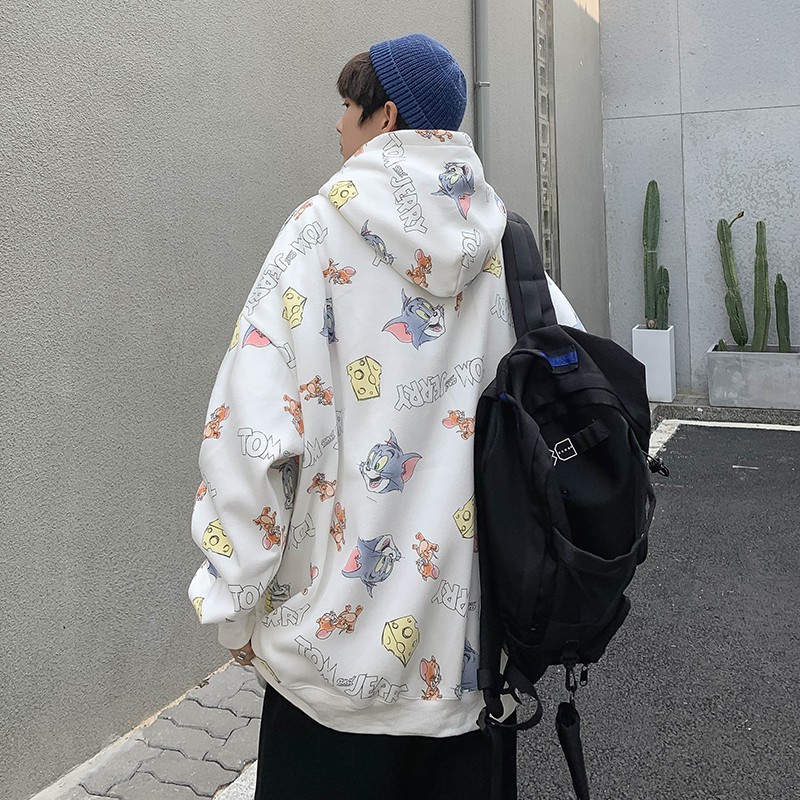 Áo hoodie ulzzang nam nữ unisex form rộng họa tiết Tom&Jerry phong cách Hàn Quốc | BigBuy360 - bigbuy360.vn