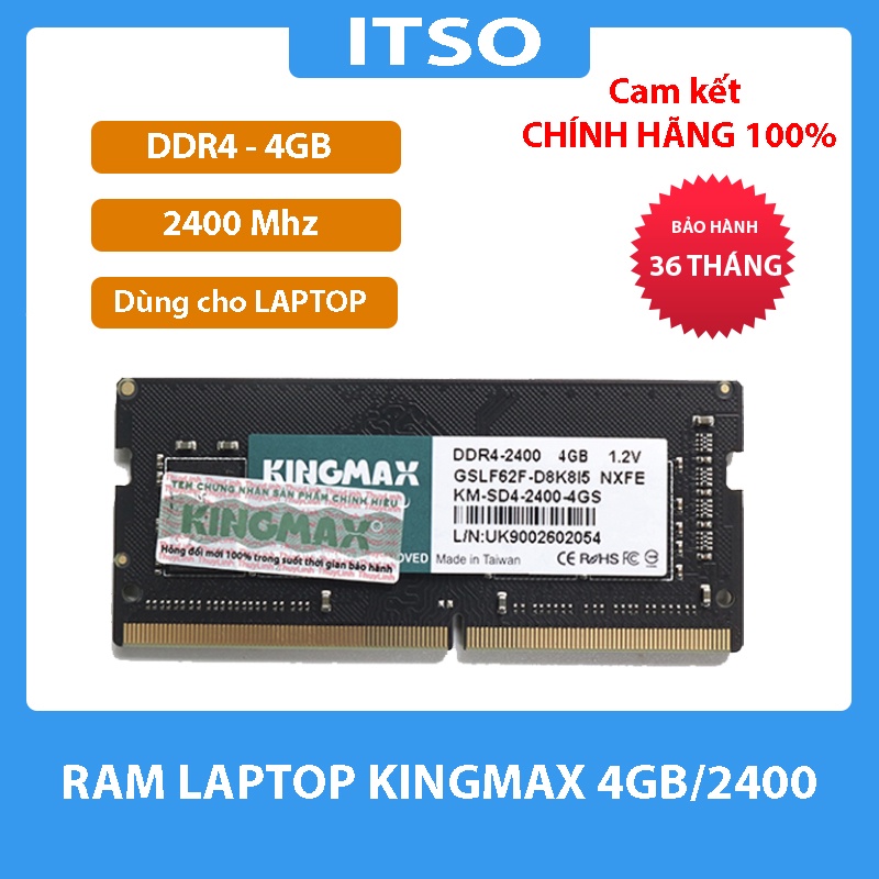 Ram laptop Kingmax 4GB 8GB DDR4 Bus 2400 chính hãng - BH 36 tháng