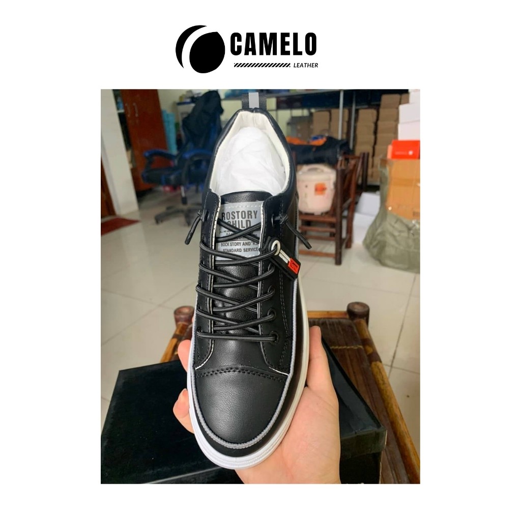 Giày Sneaker Thể Thao Da Đen Cao Cấp-Giày Sneaker Phong Cách Hàn Quốc CAMELO BC02T | BigBuy360 - bigbuy360.vn