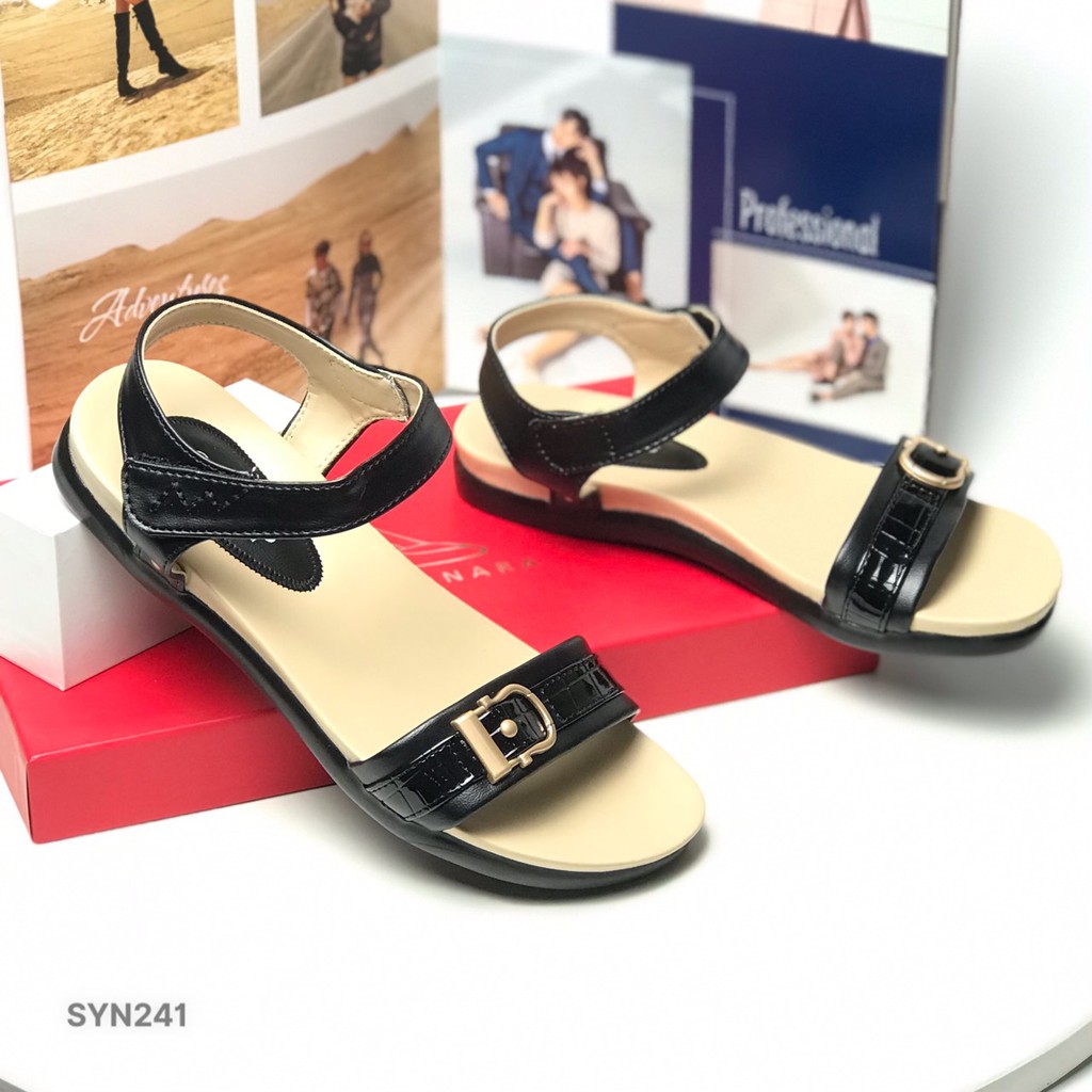 Sandal nữ BITAS ❤️FREESHIP❤️ Dép quai hậu học sinh đế bằng gắn khuy SYN241