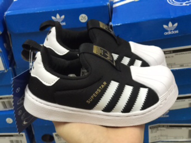 Giày Adidas sz 23-35 sọc đen trắng