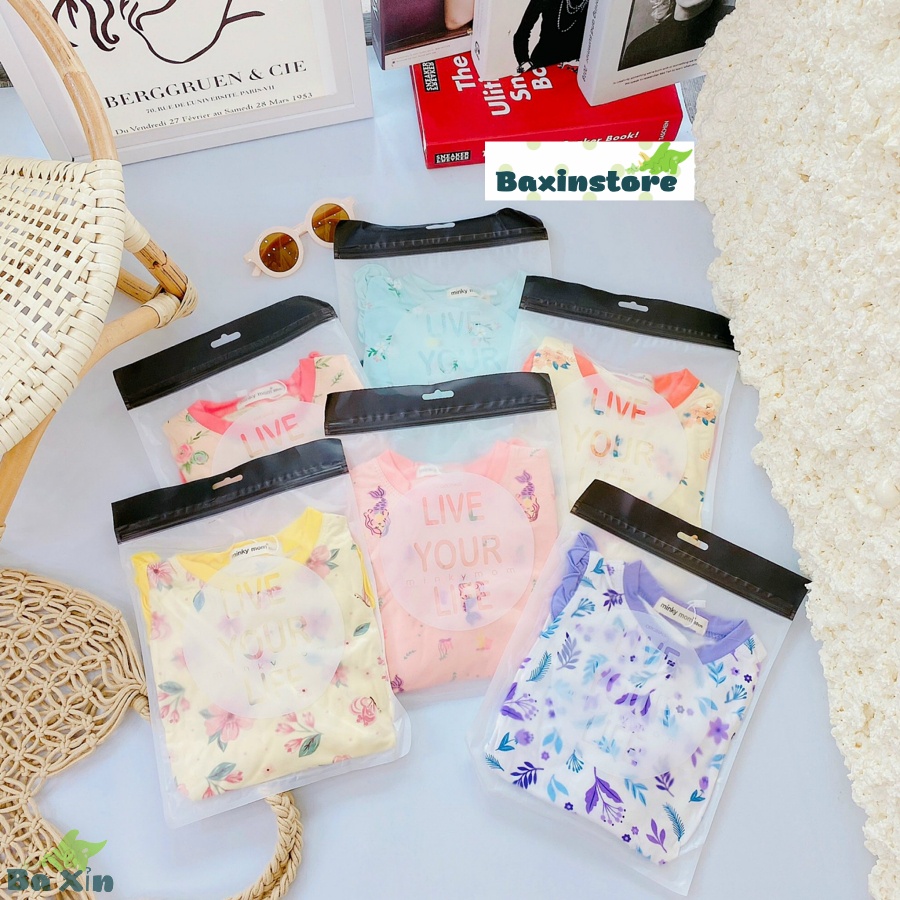 (9-19KG)ĐỒ BỘ ĐỒ NGỦ CÁNH TIÊN DÀI TAY THUN LẠNH CHO BÉ GÁI MẶC NHÀ MINKYMOM BỀN MÀU, KHÔNG CHẢY VẢI, KHÔNG XÙ LÔNG