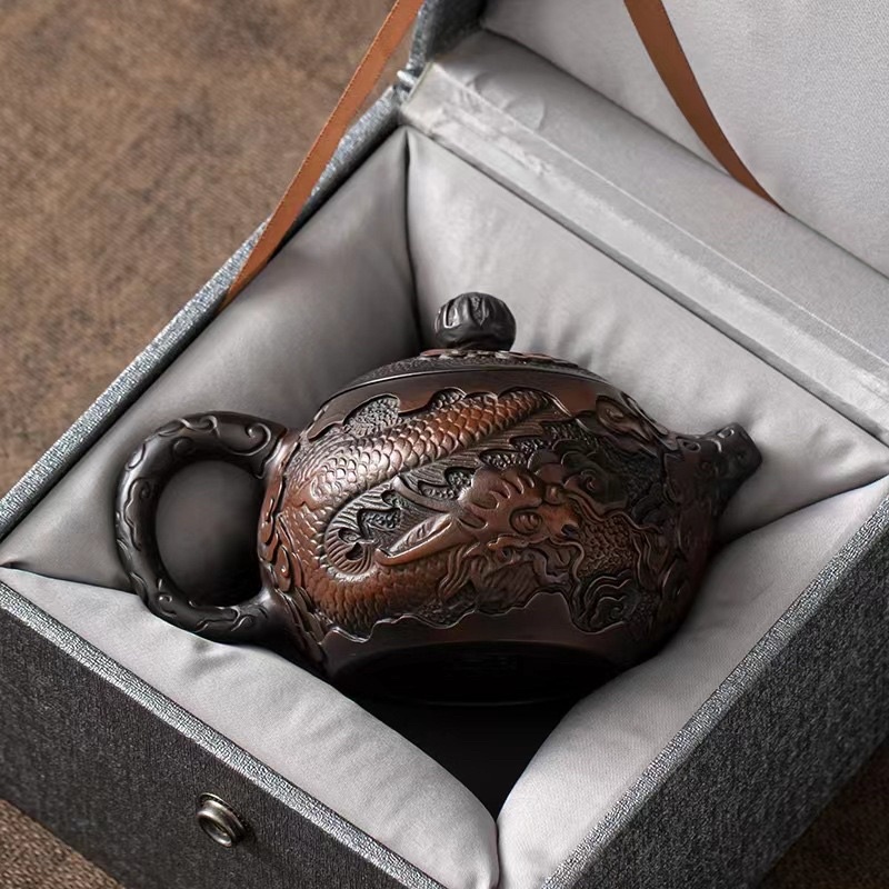 Ấm Tử Nê Khâm Châu Tây Thi Long Ẩn 200 ml (Lọc Tổ Ong)