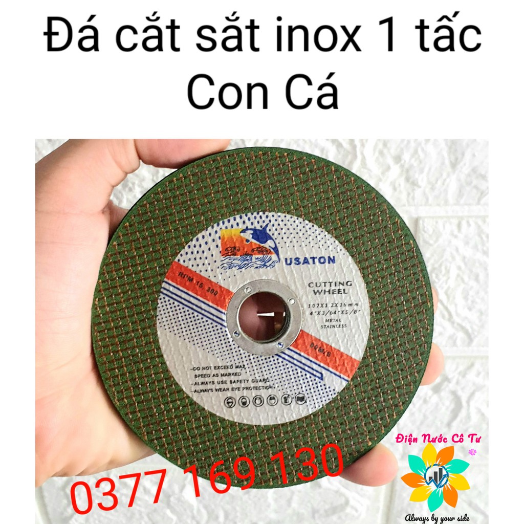 Đá cắt sắt inox 1 tấc hiệu con cá heo - hộp 50 viên