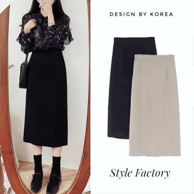 Chân váy dài dáng A nhẹ cạp khóa xẻ sau, ảnh thật (sẵn size)_M11 | BigBuy360 - bigbuy360.vn