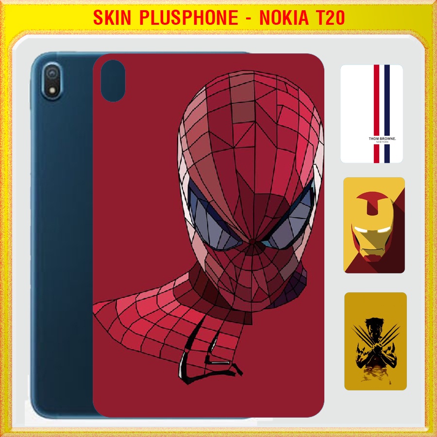 Dán Skin cho mặt sau Nokia T20 10.4 inch mẫu Thom Browne, người nhện, iron man