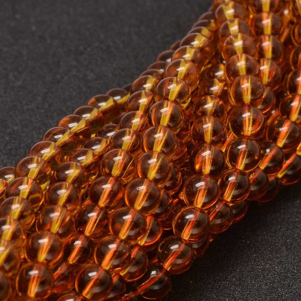 Chuỗi Hạt Thủy Tinh Tròn 1 Sợi Màu Đen/Đen/Chocolate 3mm/6mm/1mm