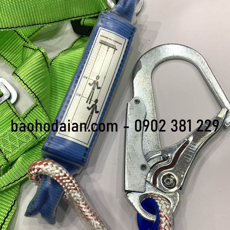 Dây an toàn toàn thân 1 móc thép dây thừng có hộp giảm sốc