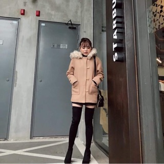 Áo dạ mũ lông
