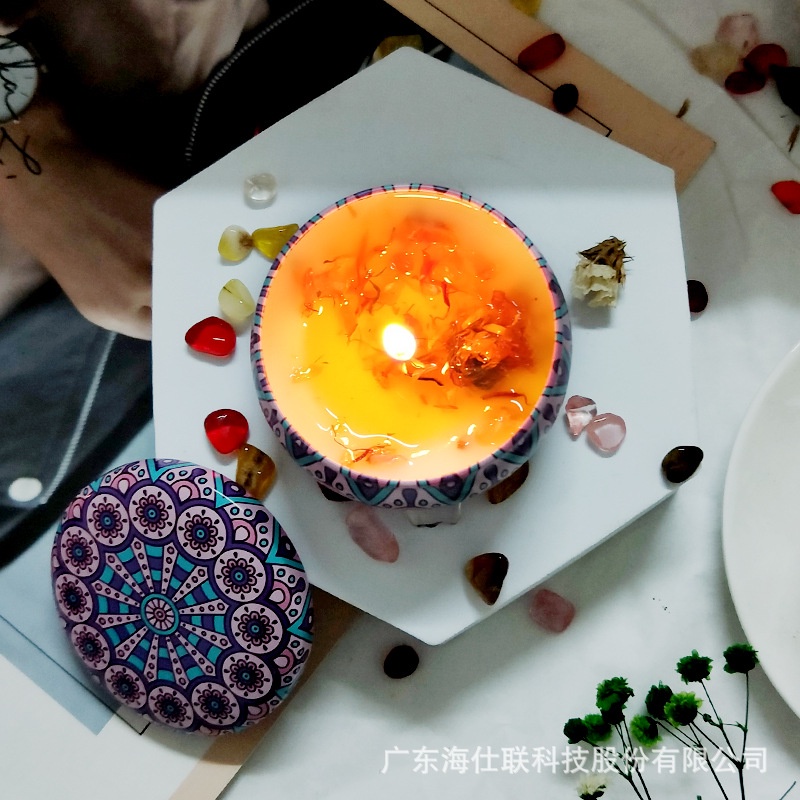 Sáp Nến Thơm Đốt Phòng/Nến Hoa Thơm Hoa Khô Thiên Nhiên Cao Cấp