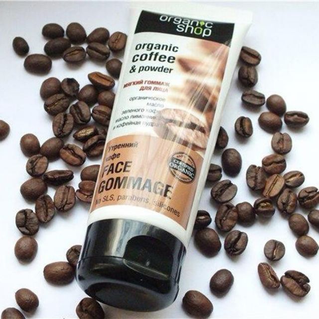 Tẩy da chết mặt  Organic Shop Coffee chiết xuất cà phê tẩy face 75ml hàng nga giúp sạch mặt,loại bã nhờn bị bẩn, sạch da