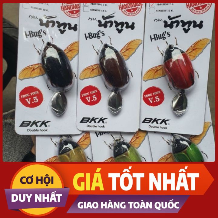 NHÁI HƠI CÂU Lure Frog Toon V5 - Bọ cánh cứng 7g 12g/ [Chính hãng]Mồi Frog Toon V5 lưỡi BKK chuyên lóc Made in Thái Lan