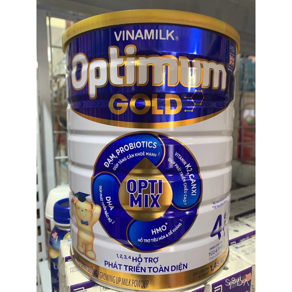 Sữa Vinamilk Optimum gold 4 1450g mẫu mới 5 2025