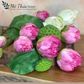 Hoa Sen Giả- Sen Quan Âm Cao Cấp Làm Bằng Chất Liệu Lụa Cao Cấp Cắm Bình Hoa, Decor Nhà Cửa, Trang Trí Quán Cafe