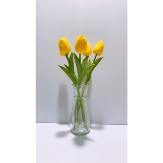 Combo 5 hoa tulip+ bình thuỷ tinh trang trí