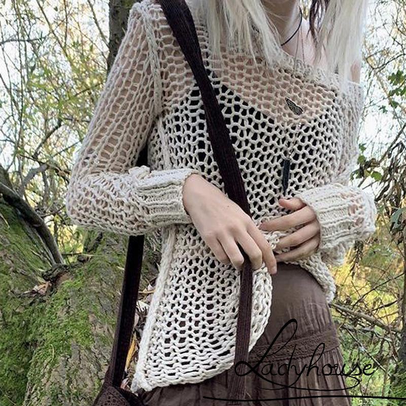 Áo khoác ngoài bikini dệt kim thiết kế khoét rỗng gợi cảm cho nữ