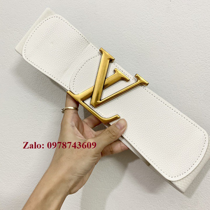 Đai váy nịt đầm trắng bản siêu to 7.5cm