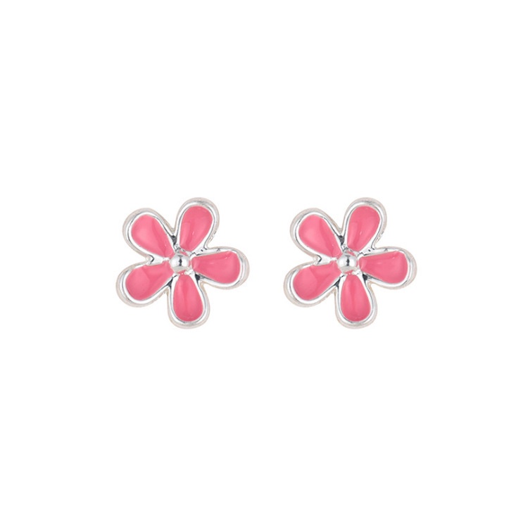 Bông Tai Hình Hoa Năm Cánh Màu Hồng Phong Cách Hàn Quốc Thời Trang Cho Nữ