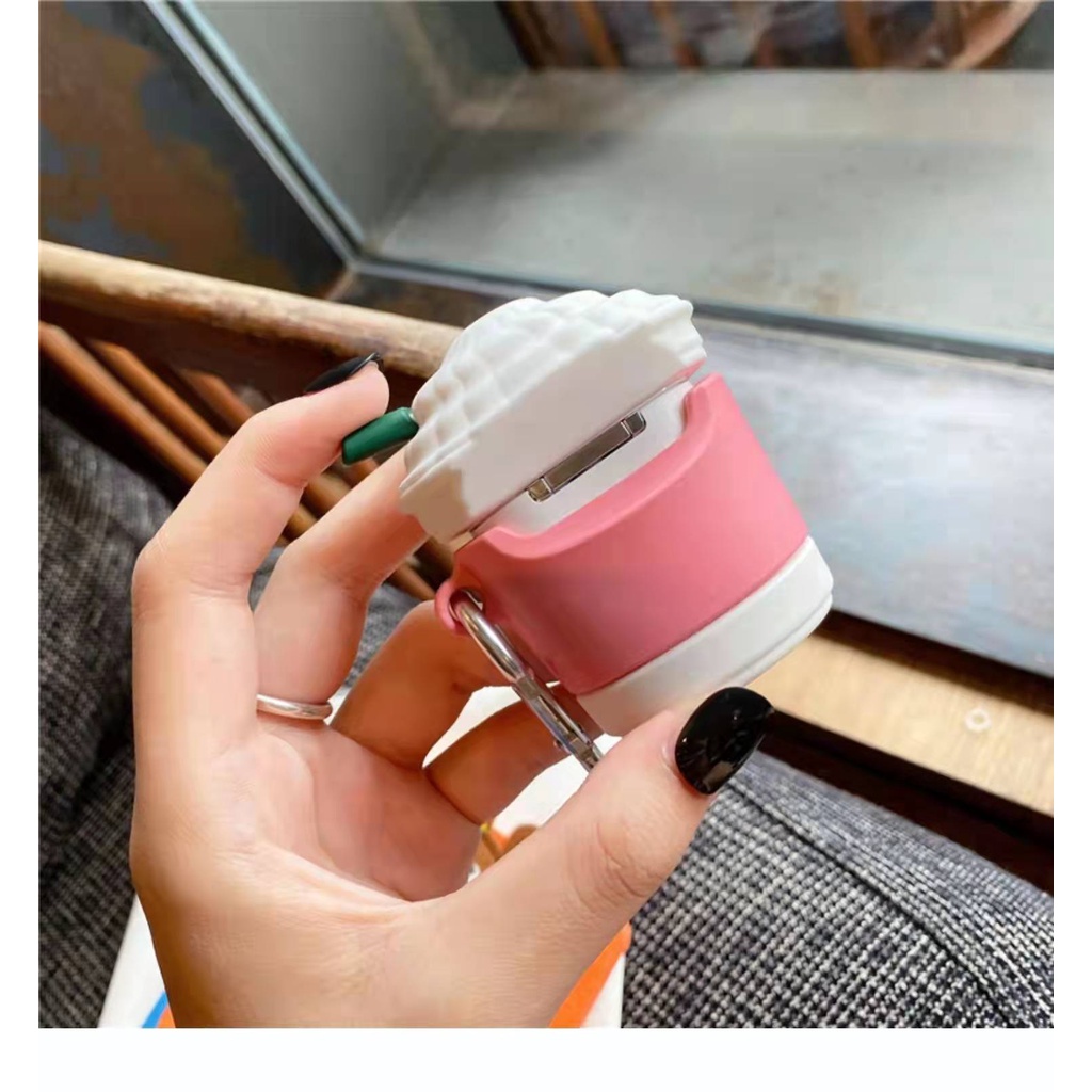 Vỏ Bảo Vệ Hộp Sạc Tai Nghe Airpods 3/1/2 pro bluetooth Không Dây Chất Liệu Silicon Mềm Họa Tiết Starbucks Sakura 3D