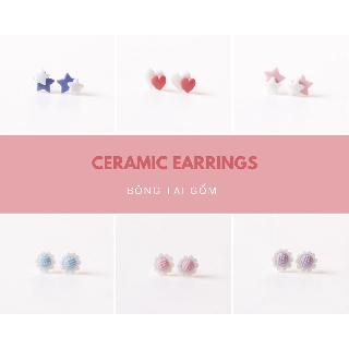 Bông tai gốm nhỏ xinh handmade (chọn mẫu trong hình)