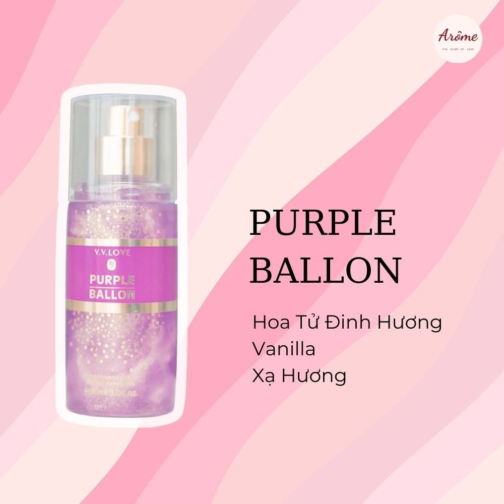 Xịt Thơm Toàn Thân V.V.LOVE Body Mist Có Nhũ Lấp Lánh Hương Nước Hoa Lan Toả, Quyến Rũ - Arôme Store