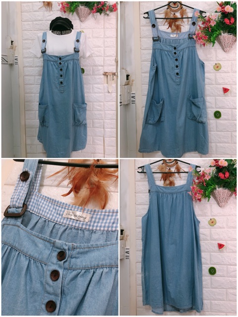 Yếm jean xịn xò ulzzang dưới 60 kg | BigBuy360 - bigbuy360.vn
