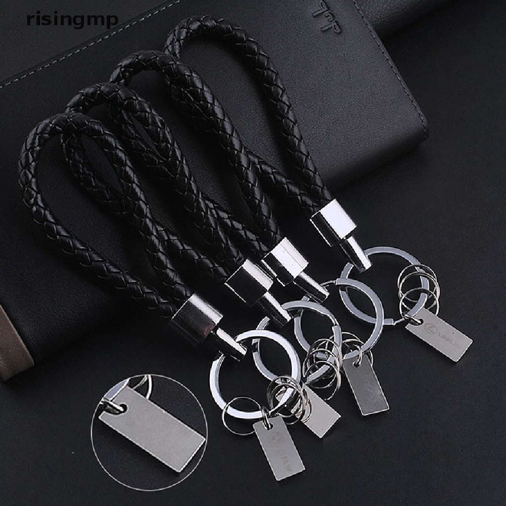 [risingmp] New Fashion Men Leather Key Chain Ring Keyfob Car Keyring Keychain Creative Gift ♨HOT SELL