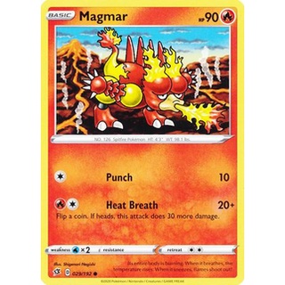 Thẻ bài pokemon magmar - 029/192 - common