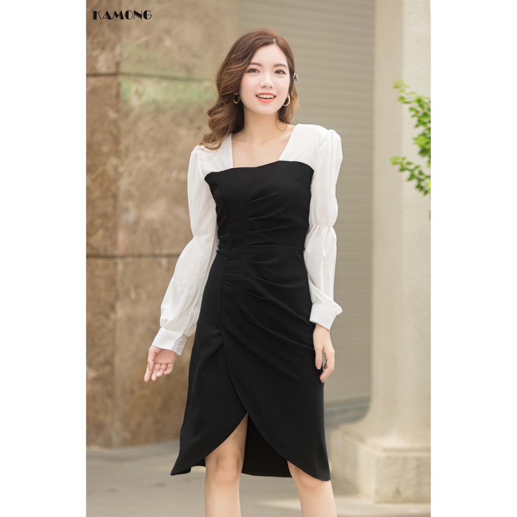 Đầm xẻ tà xếp ly thân KAMONG D126 | BigBuy360 - bigbuy360.vn