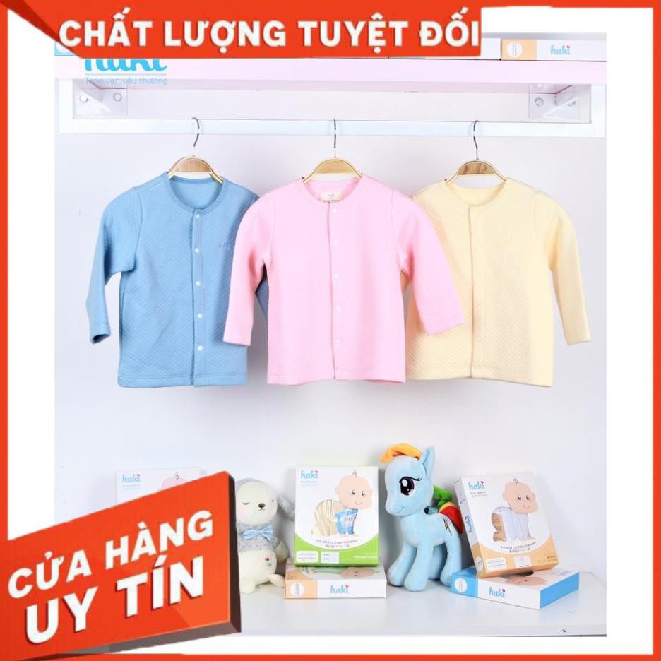 Chính hãng Áo khoác cho bé vải sợi tre chần bông viền cổ Haki - Bamboo BB017 _Tuyên sỉ