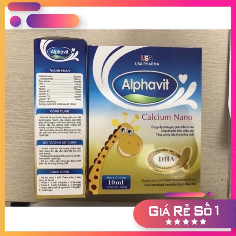 combo 10h alphavit Calcium nano hộp 20 ống