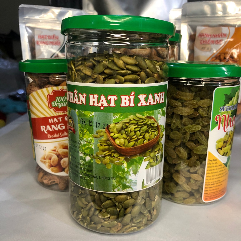 Nhân hạt bí xanh đã tách vỏ Ấn Độ  hộp 500gram dihu food