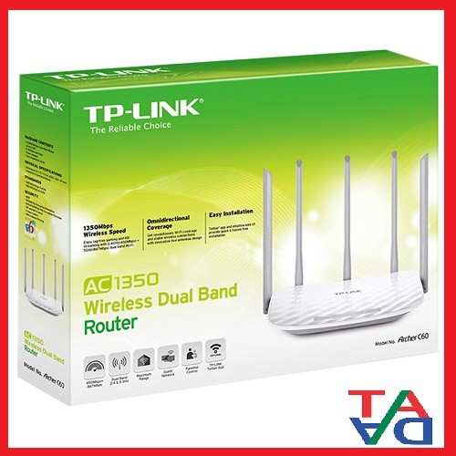 Bộ Phát Wifi TP-Link Archer C60 AC1350 - Router Wifi B/G/N/Ac 2.4ghz/5ghz Băng Tần Kép - Hàng Chính Hãng
