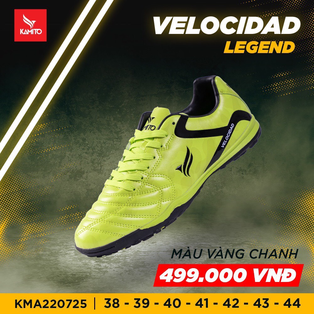 Giày đá bóng Kamito Velocidad Legend TF - KMA220724 - Màu Vàng Chanh