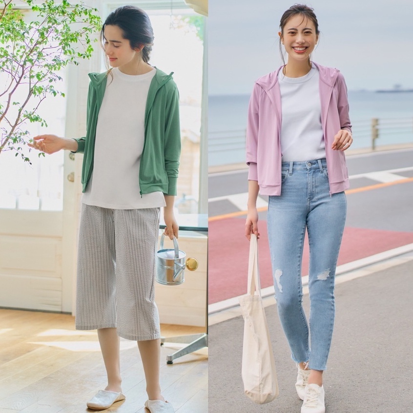 UNIQLO👐JAPAN_Áo chống nắng  Nữ - WOMEN Airism UV cut Mesh Hoodie ❄️