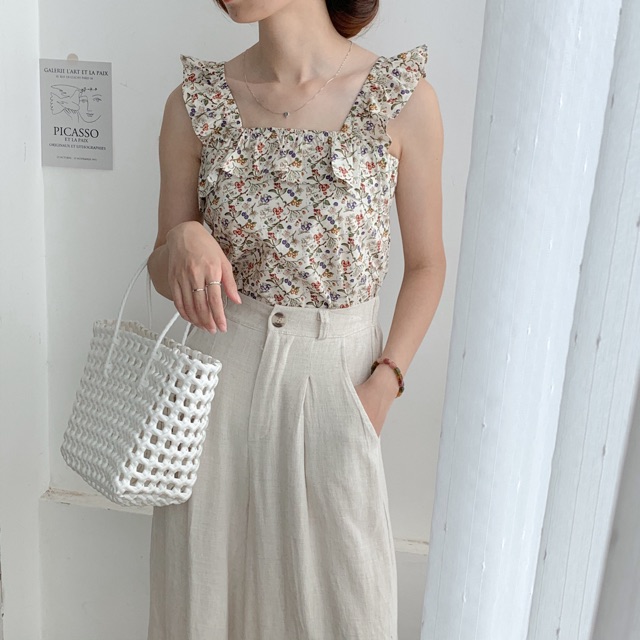 [Mã WASKT304 giảm 15% tối đa 30K đơn 99K] Áo dây bèo vai- baby flora top | BigBuy360 - bigbuy360.vn