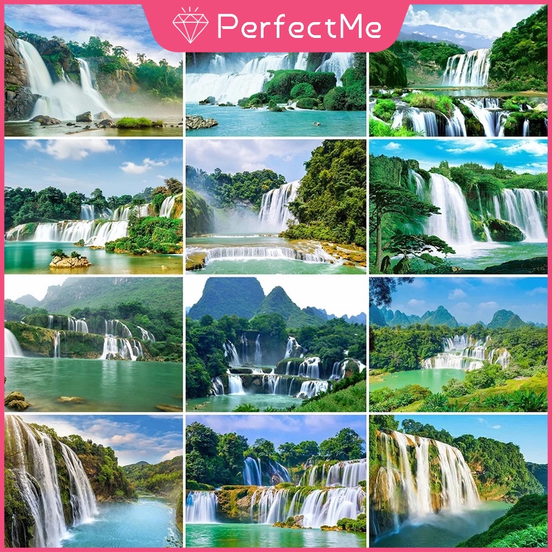 Bộ Tranh Đính Đá Tự Làm Kích Thước 40X30Cm Hình Phong Cảnh Trang Trí Phòng Khách