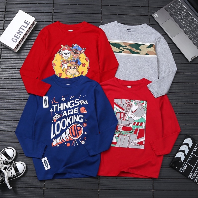 Áo phông dài tay bé trai 100% cotton xuất dư xịn đét cho bé 4-18 tuổi.