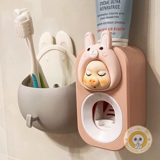 Nhà của Xiaoqi❤ Dễ Thương Pig Bé Kem Đánh Răng Tự Động Bóp Trẻ Em Hoạt Hình Sáng Tạo Kem Đánh Răng Lười Bóp Bàn Chải Đánh Răng