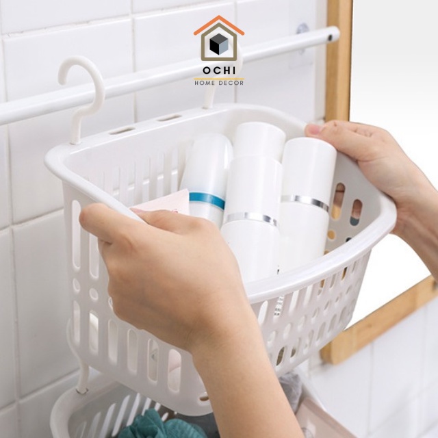 Giỏ nhựa, giỏ đa năng có móc treo, giỏ đựng đồ trồng hoa Ochi home