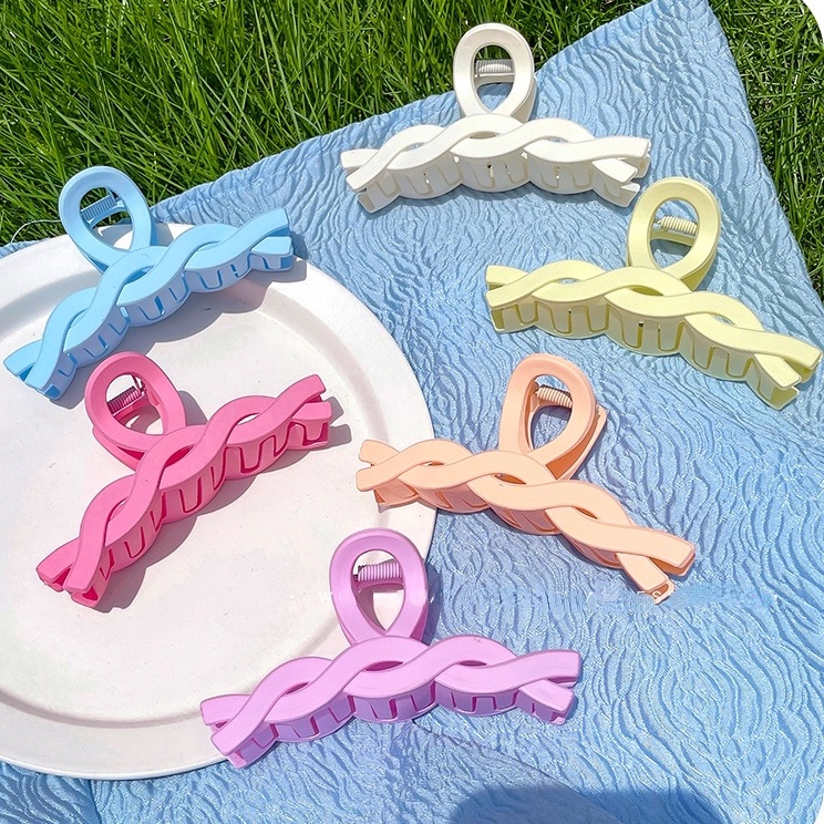 Kẹp bấu tóc bện màu mùa hè thời trang